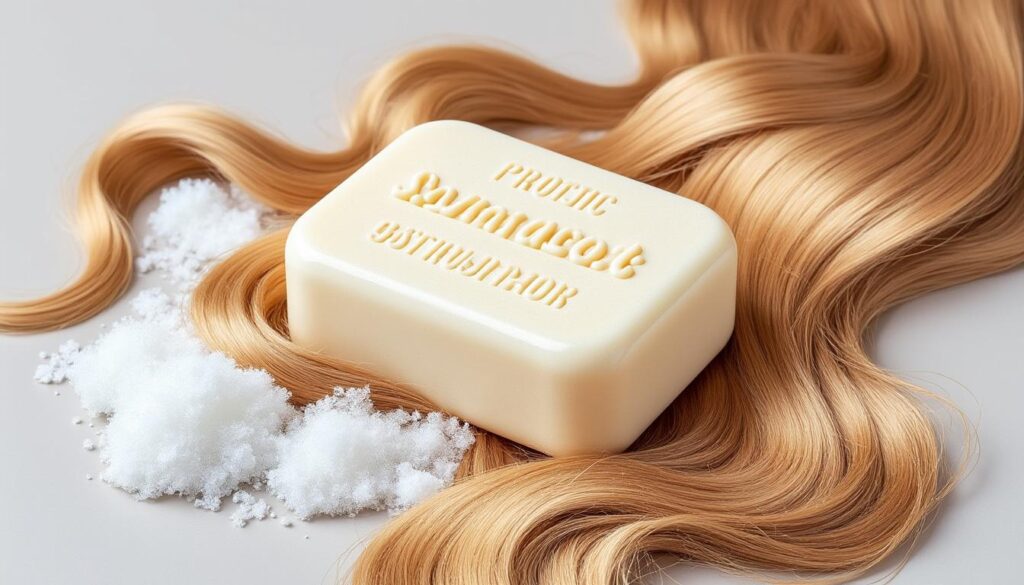 découvrez notre shampoing solide qui mousse généreusement tout en respectant la santé de vos cheveux, sans les dessécher.