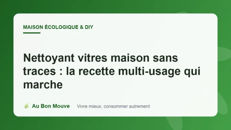 Nettoyant vitres maison sans traces : la recette multi-usage qui marche
