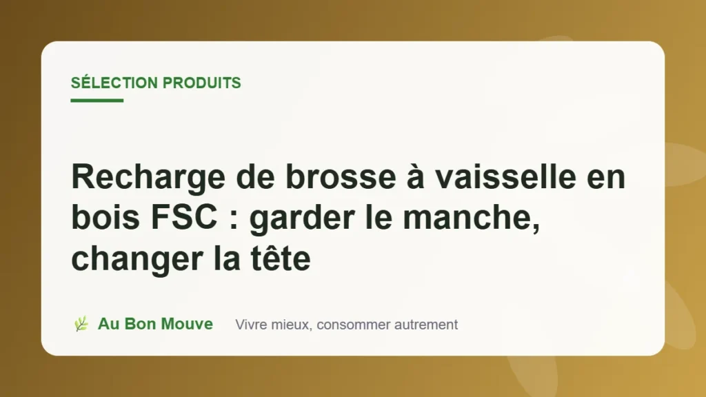 Recharge de brosse à vaisselle en bois FSC : garder le manche, changer la tête