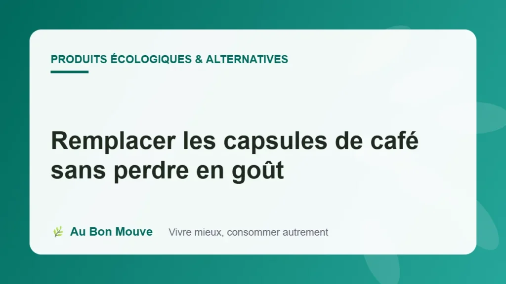 Remplacer les capsules de café sans perdre en goût