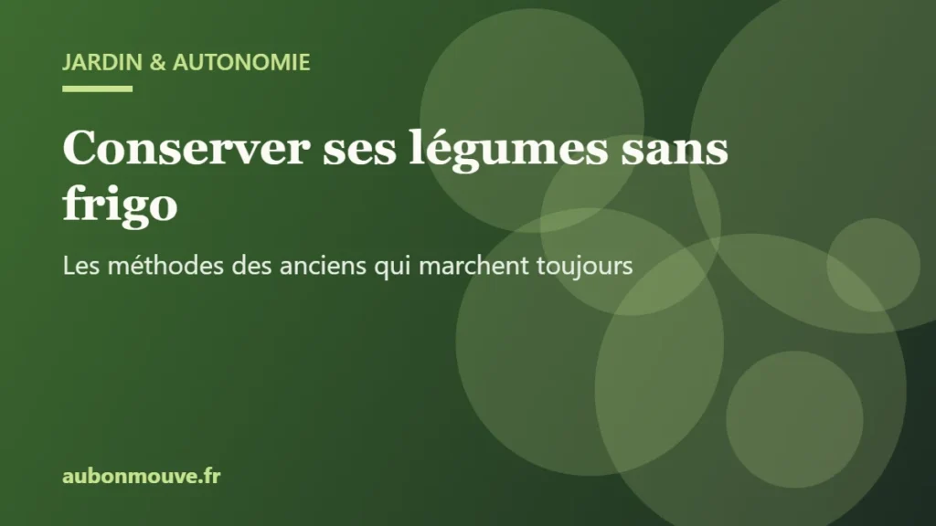 Conserver ses légumes sans frigo : les méthodes des anciens qui marchent toujours
