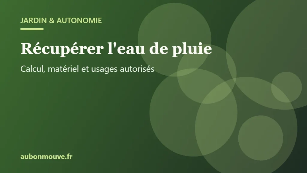 Récupérer l'eau de pluie : calcul, matériel et usages autorisés